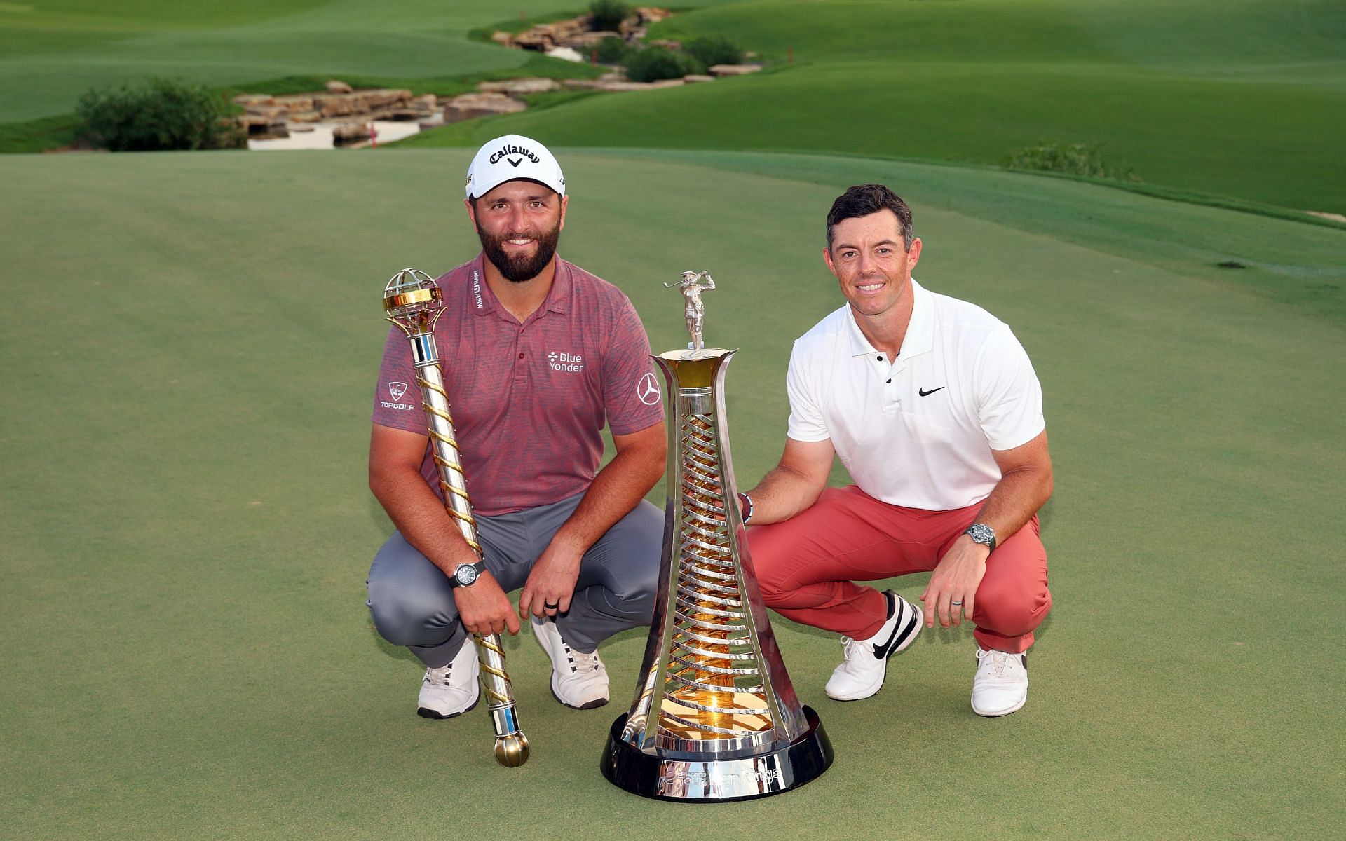 Jon Rahm and Rory McIlroy at the DP World Tour Championship - Day Four (Image via Andrew Redington/Getty Images)