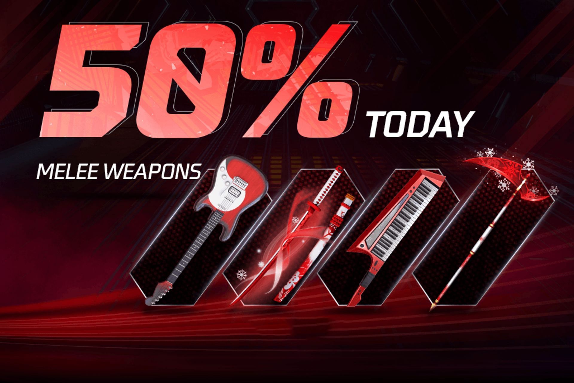 Melee weapons are available at 50% discount (Image via Garena)