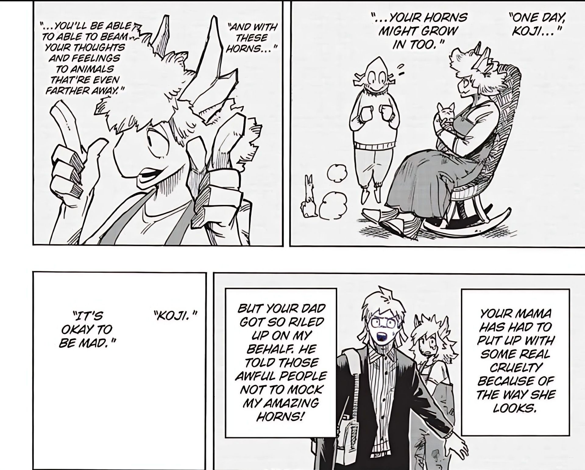 Kouda&#039;s family history (Image via Kohei Horikoshi/Shueisha)