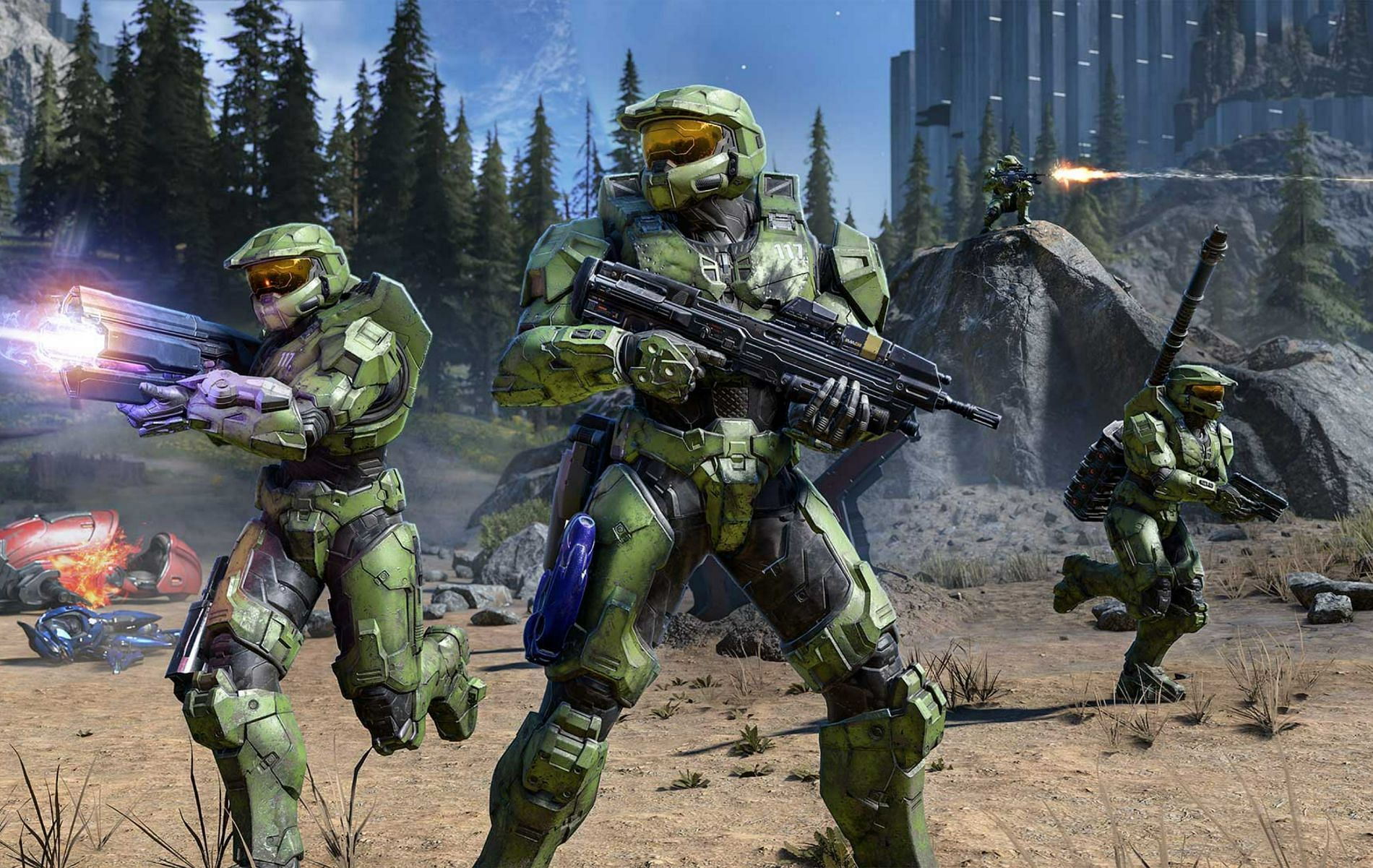 Playing Campaign Co-op in Halo Infinite (Image via Halo Infinite)