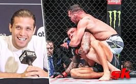 Brian Ortega hilariously reacts to Michael Chandler trying to submit Dustin Poirier by unfairly fish-hooking him