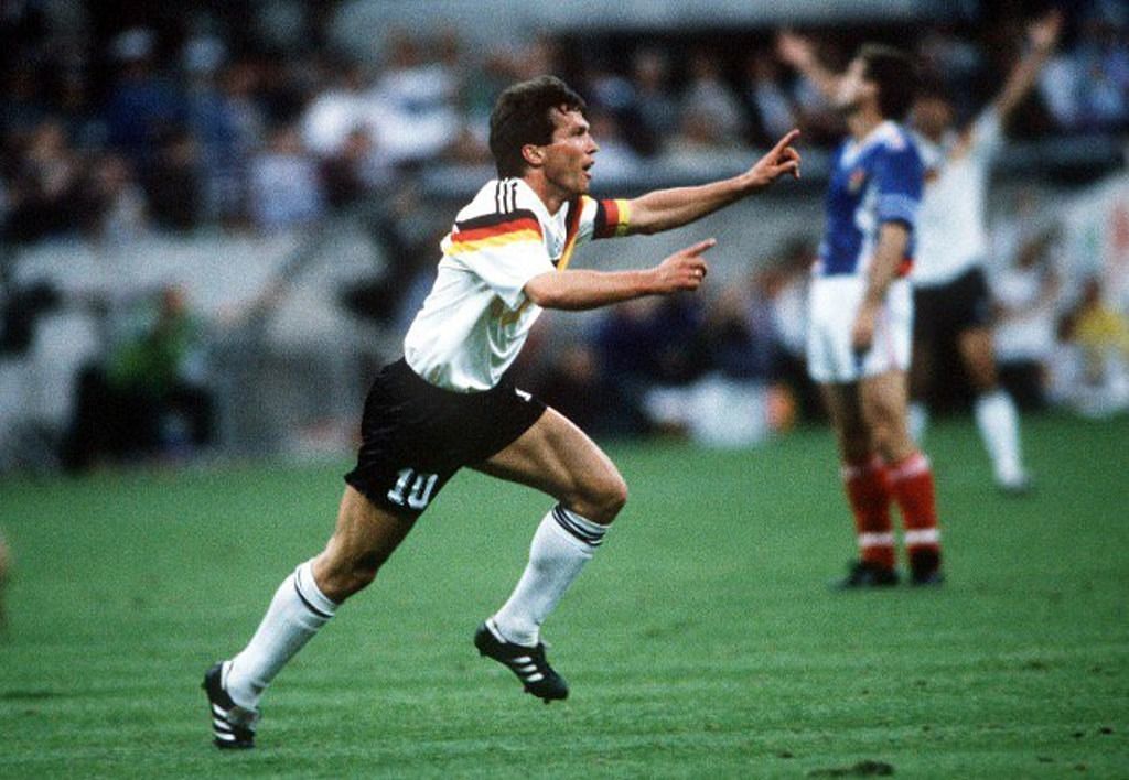 Lothar Matthaus celebrating for Germany | Courtesy: @MirrorFootball