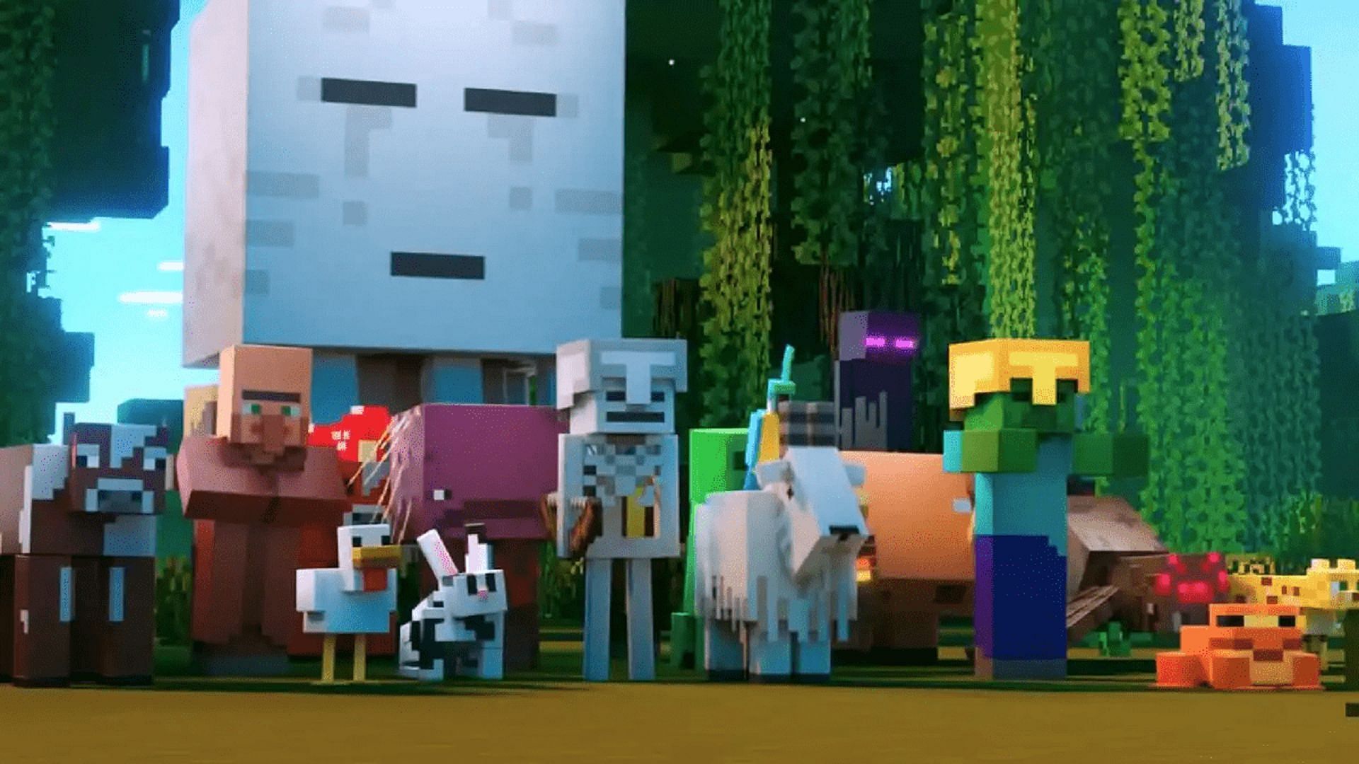 Various mobs in Minecraft Live