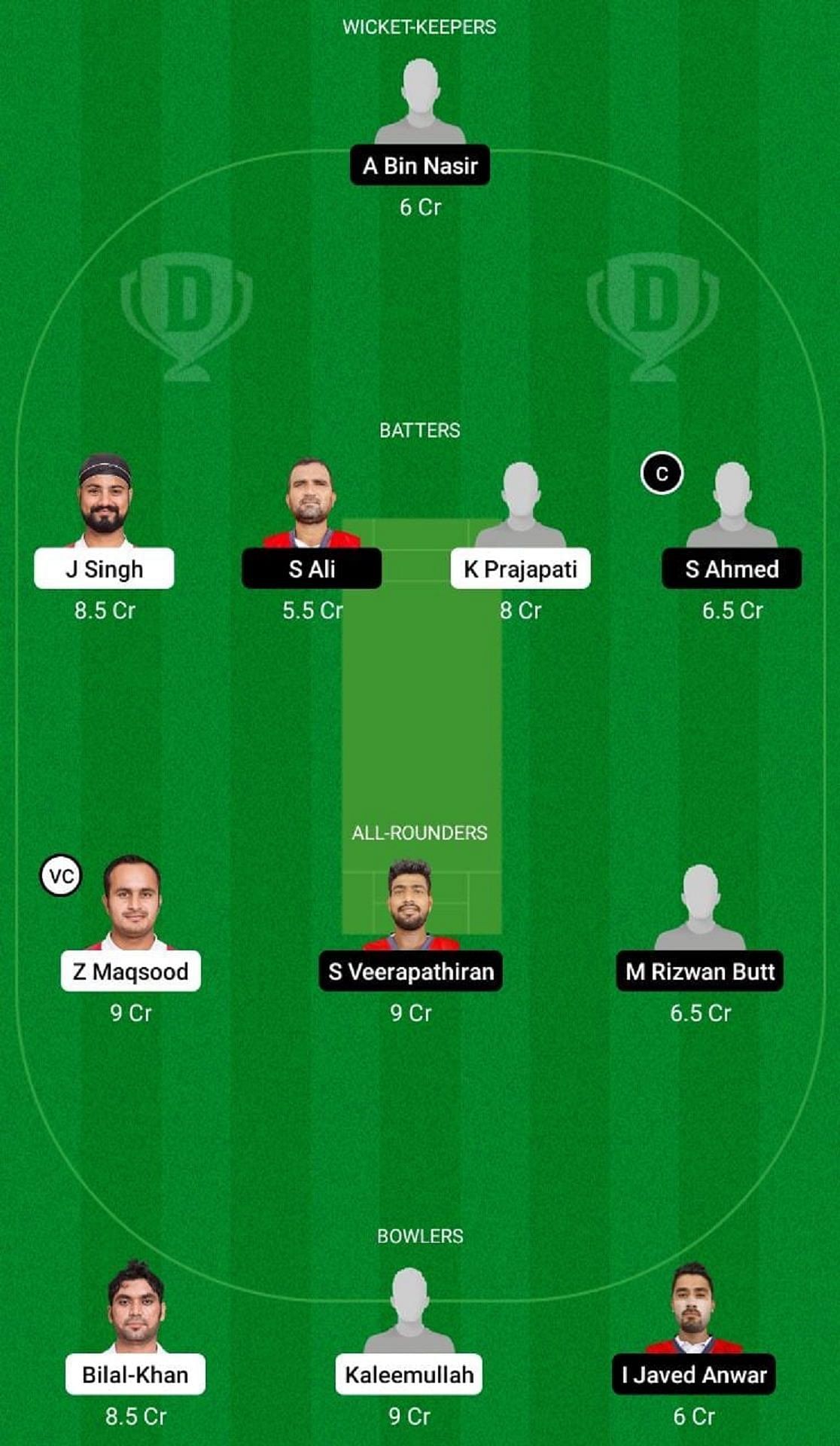 OMN vs BAH Dream11 Prediction Team, Match 4, Grand League