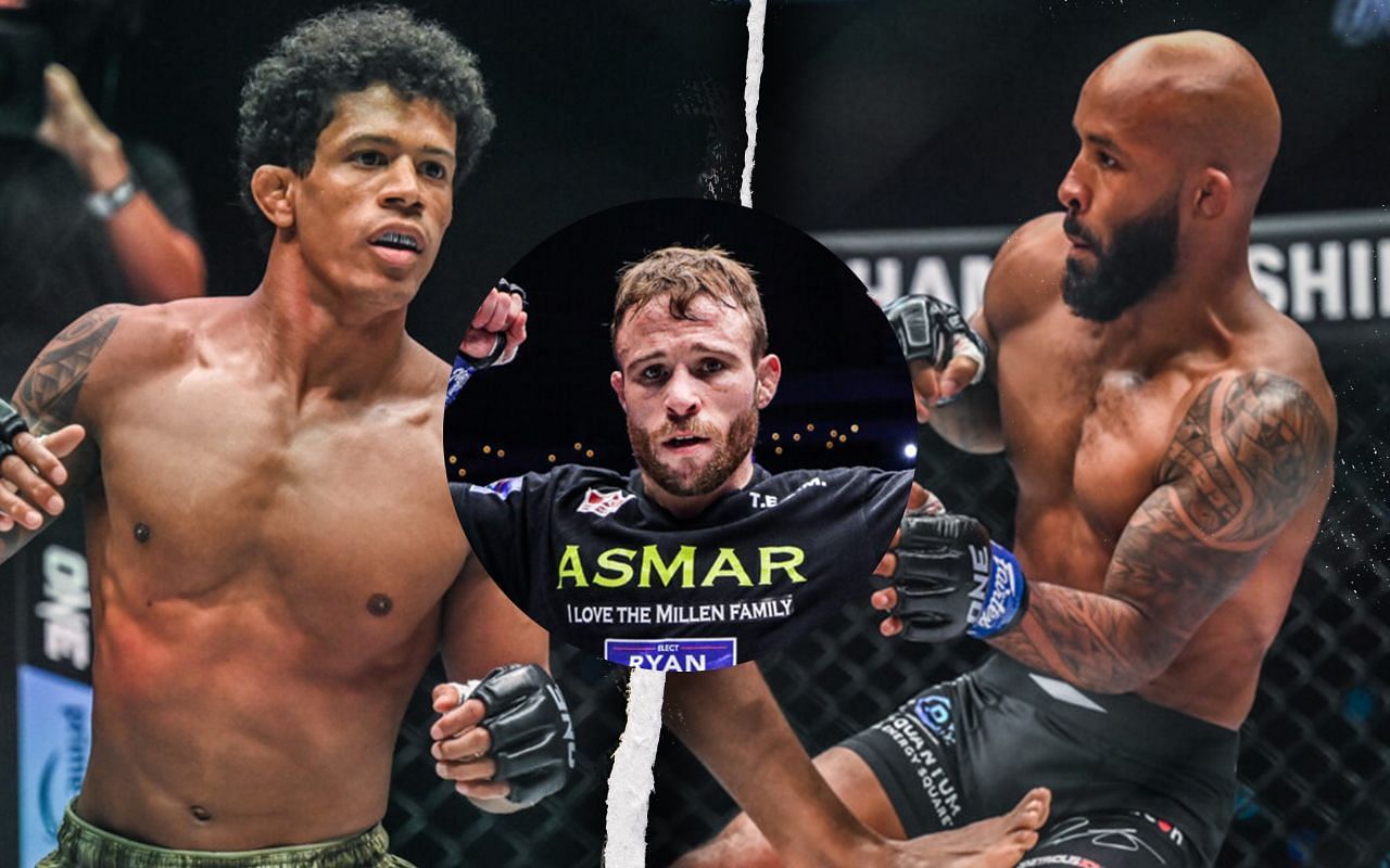 Adriano Moraes (Left), Jared Brooks (Middle), and Demetrious Johnson (Right)