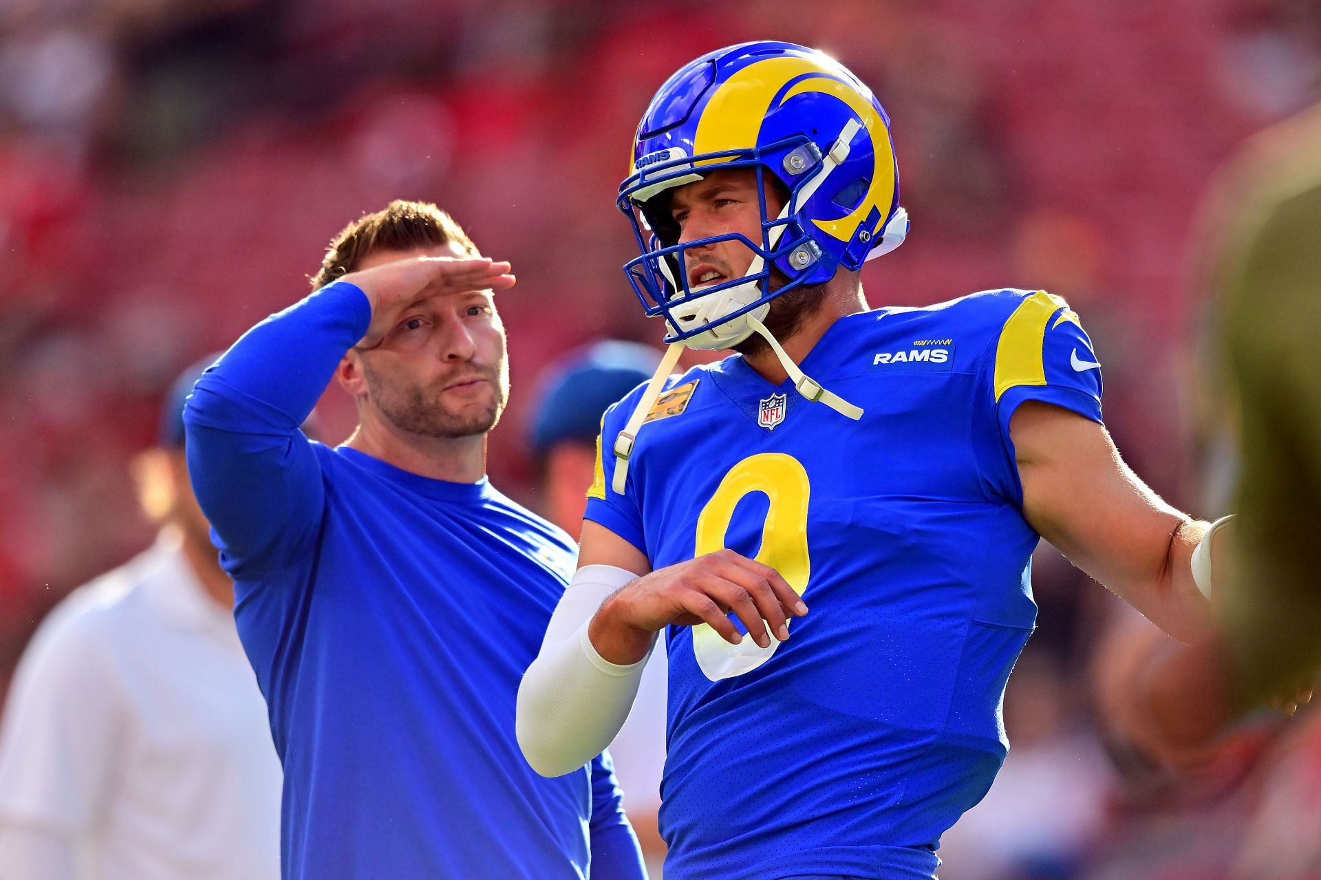 Sean McVay and Matthew Stafford - Los Angeles Rams v Tampa Bay Buccaneers