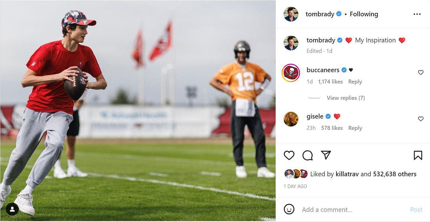 Gisele Bundchen rected to Tom Brady&#039;s IG post