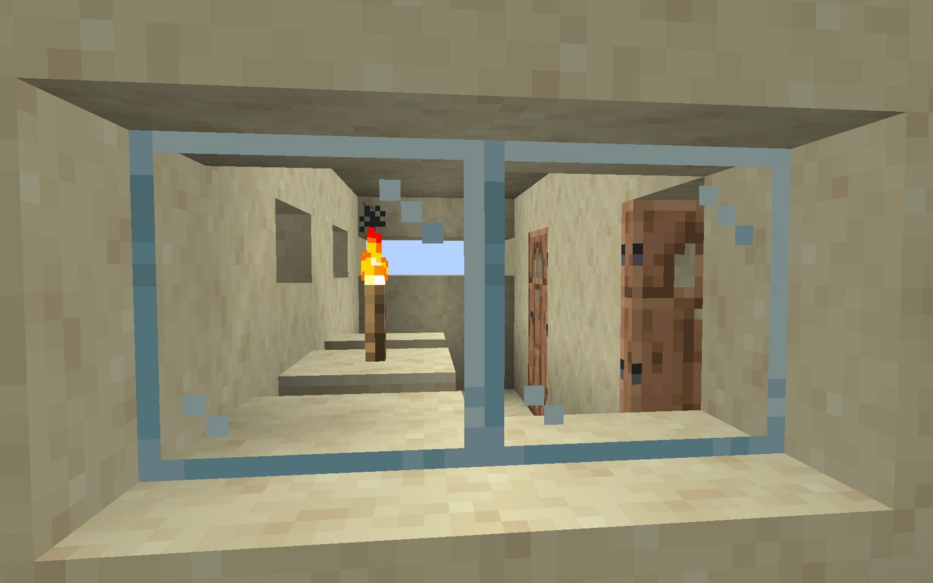 Glass blocks and panes can prevent mob spawning in Minecraft (image via Mojang)