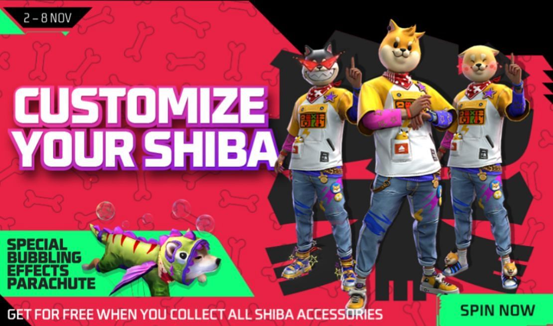 Customize Your Shiba event went live on Wednesday, November 2 (Image via Garena)