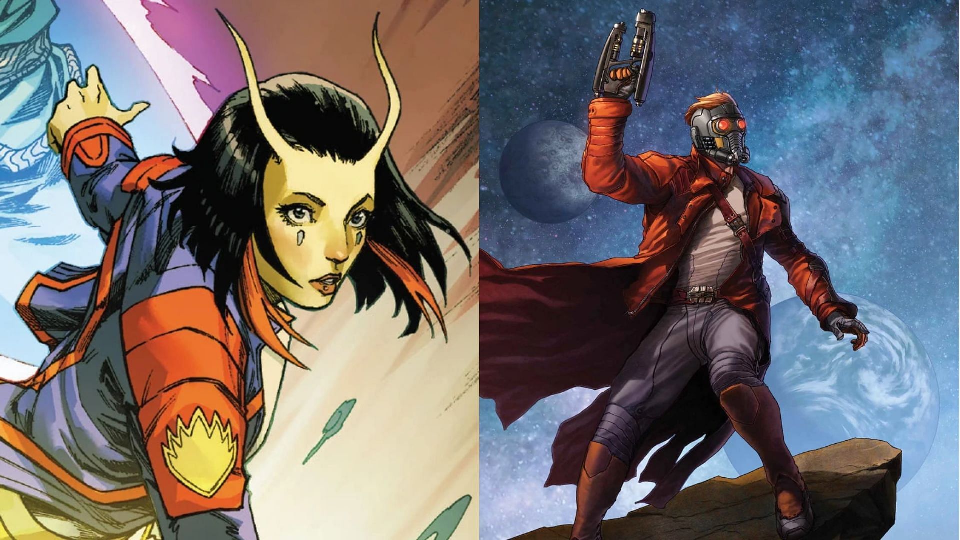 Left: Mantis via Marvel&#039;s Voices Identity (Vol. 2) #1 | Right: Star lord via legendary Star-Lord #1 (Images via Marvel Comics)