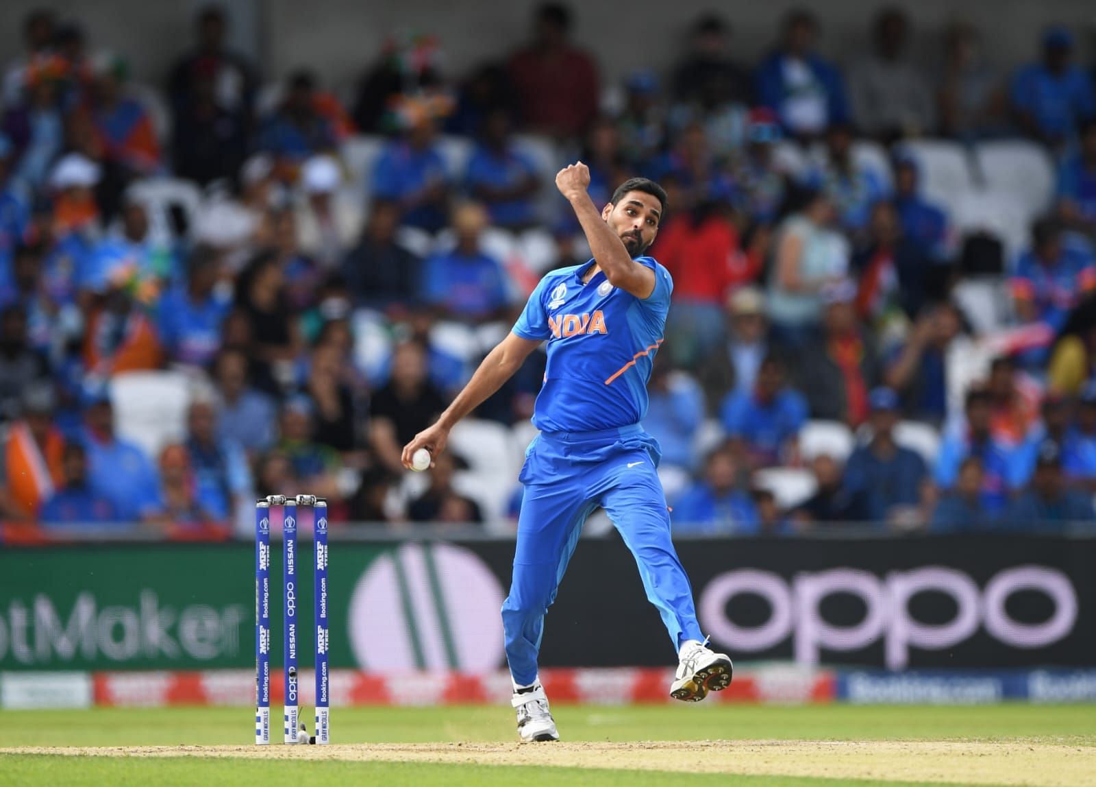 Bhuvneshwar Kumar had a miserly economy rate of 6.25 in the World T20. [Pic Credit - ICC]