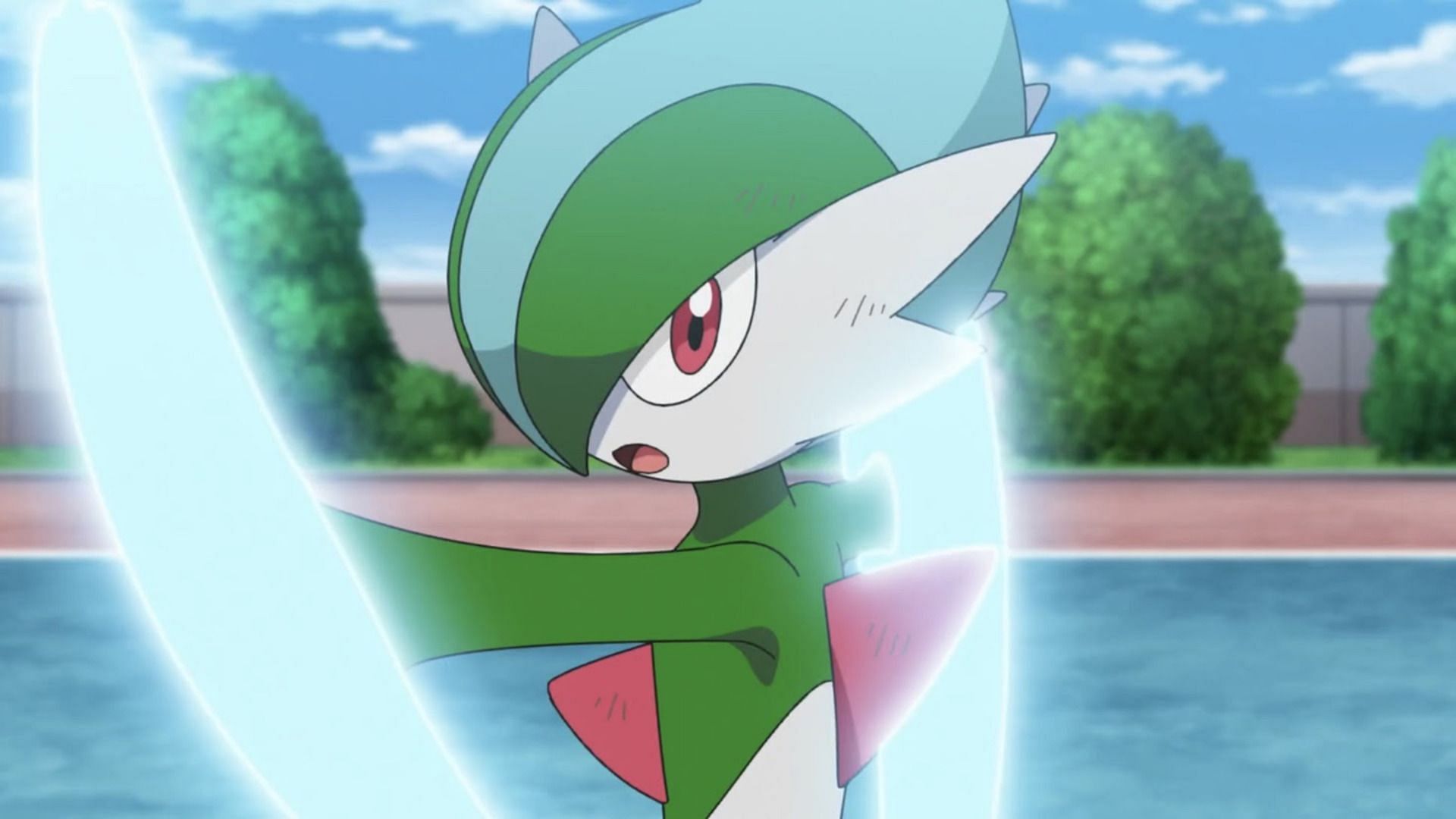 Gallade as it appears in the anime (Image via The Pokemon Company)