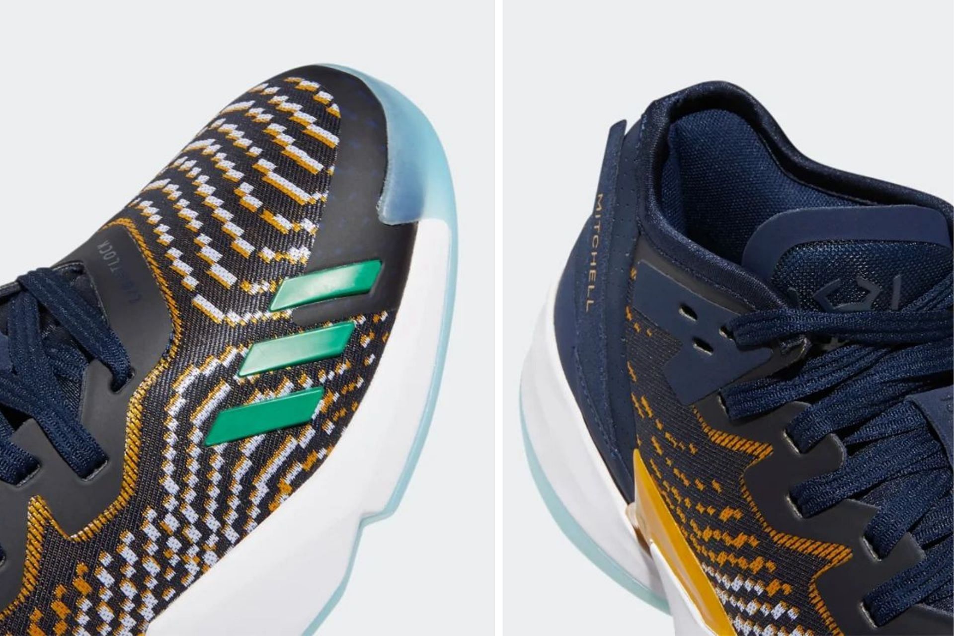 Here&#039;s a detailed look at the tongues and toe tops of the arriving shoes (Image via Adidas)
