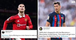 Twitter erupts as Cristiano Ronaldo is set to face Barcelona in the Europa League with Manchester United