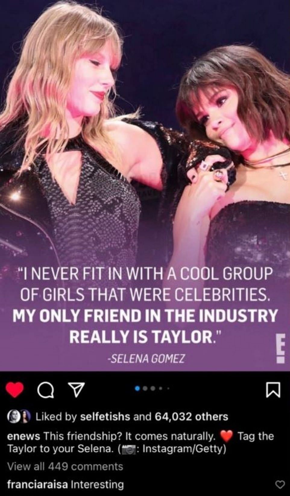 Francia Raisa comments on Selena Gomez&#039;s industry friends claim (Image via Instagram)