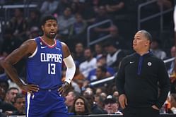 Paul George gives Clippers owner Steve Ballmer a positive update on his knee injury: “A little soreness… I’m okay”