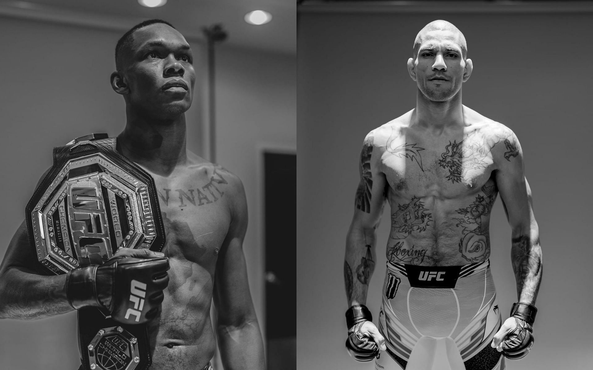 Israel Adesanya (left) and Alex Pereira (right) [Images via: @ufc on Instagram]