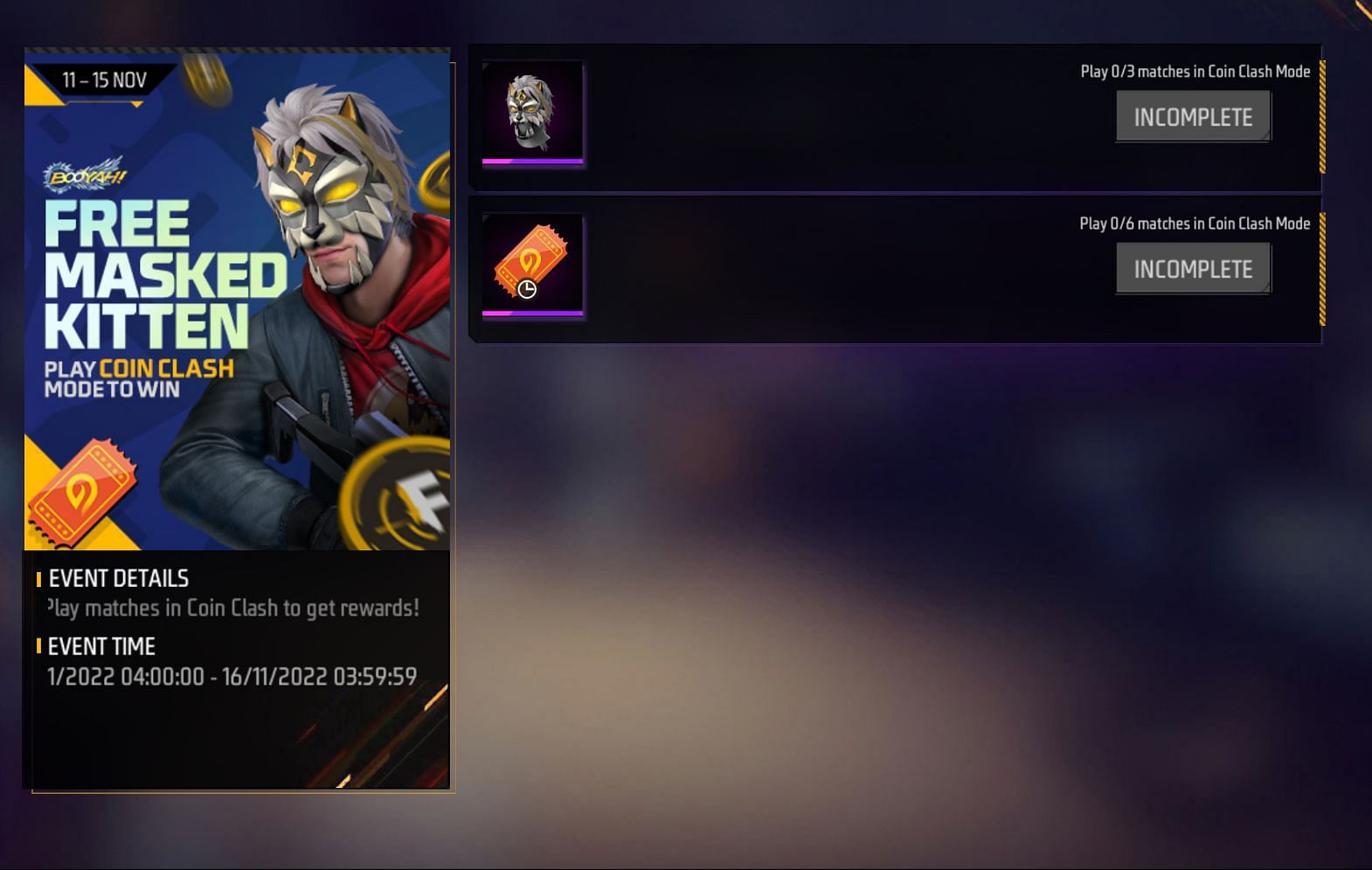 Click on the claim button beside the rewards (Image via Garena)