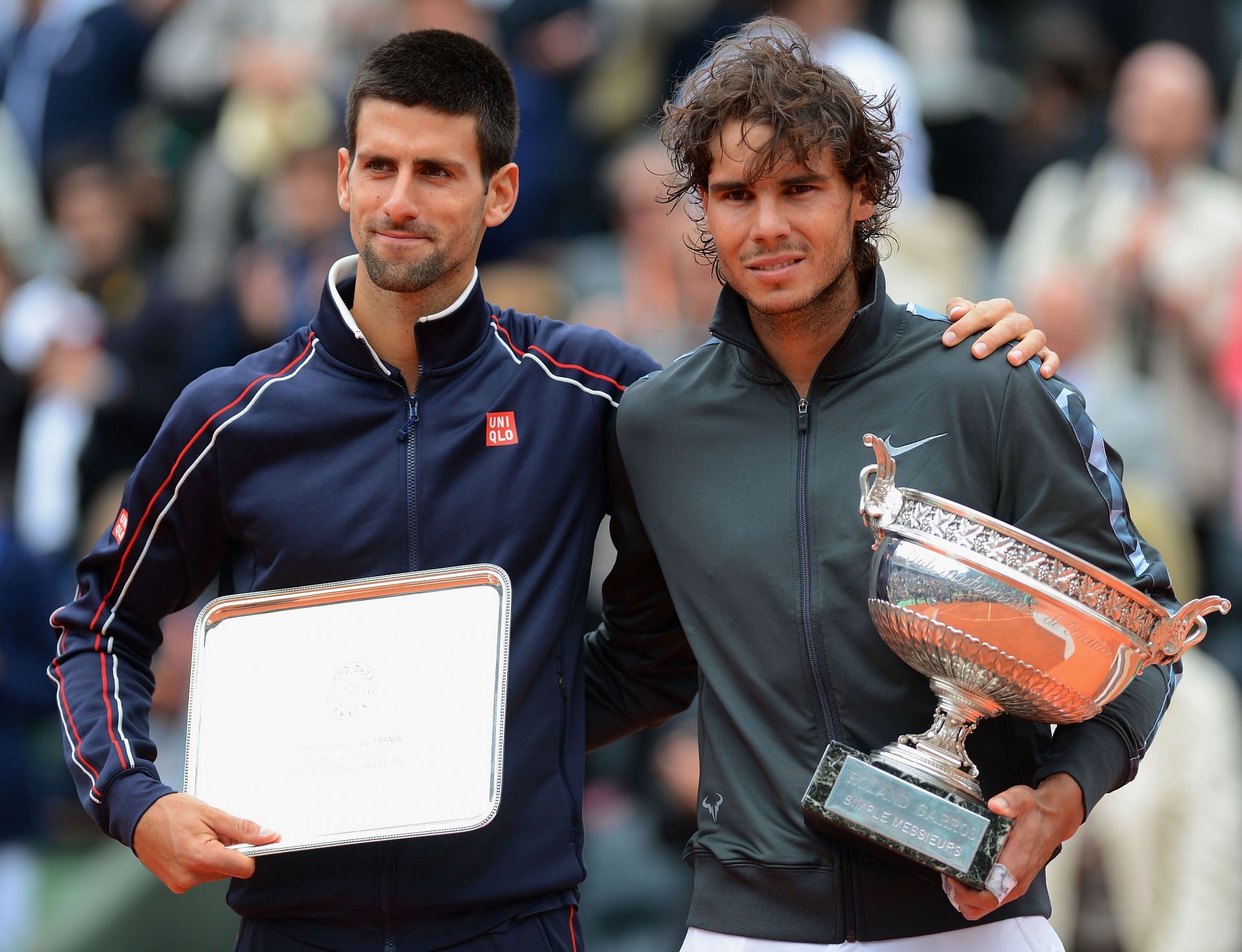 Djokovic and Nadal at the 2012 French Open