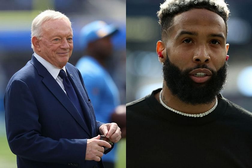 Cowboys owner Jerry Jones makes contact with Odell Beckham