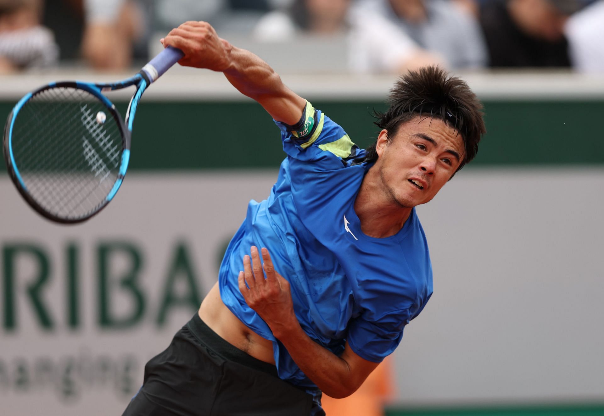 Taro Daniel in action at the 2022 French Open.
