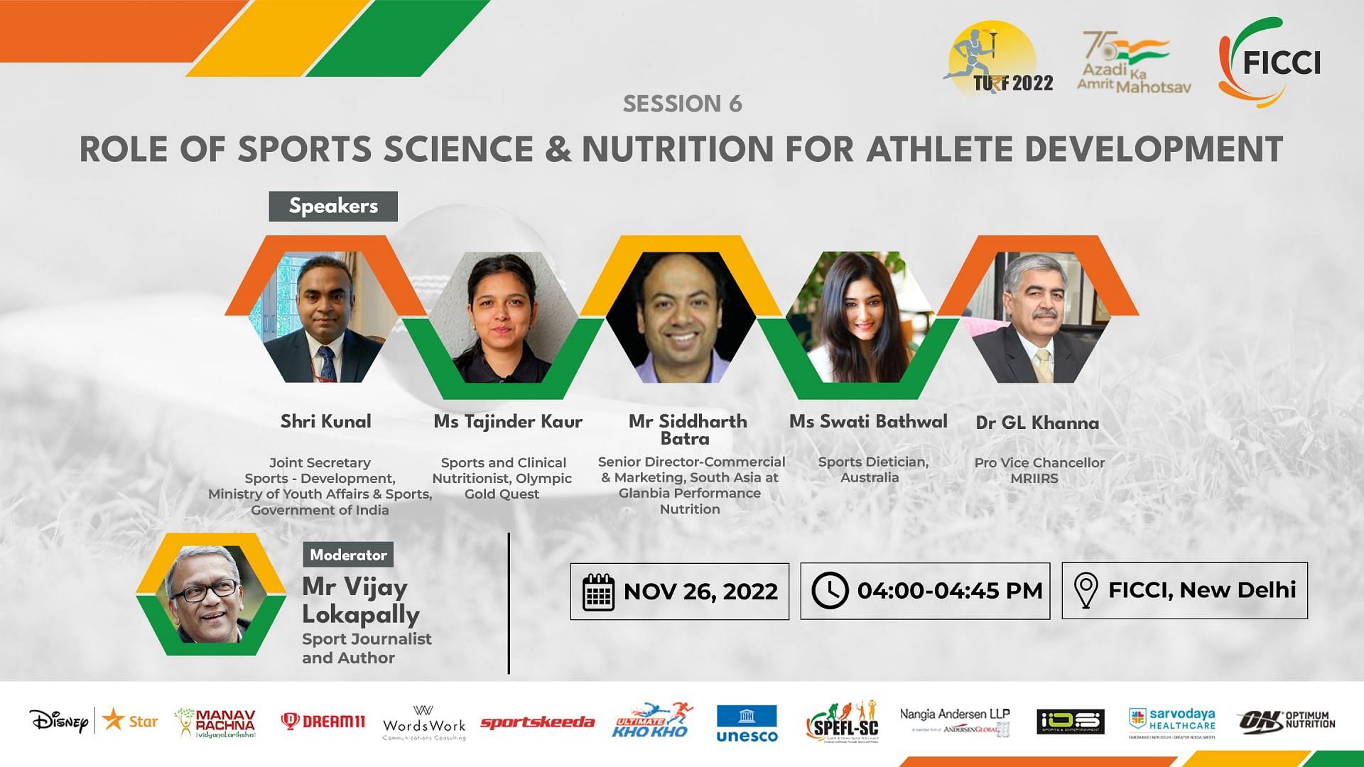 Session 6: Role of Sports Science & Nutrition for Athlete Development (Image via FICCI TURF 2022)