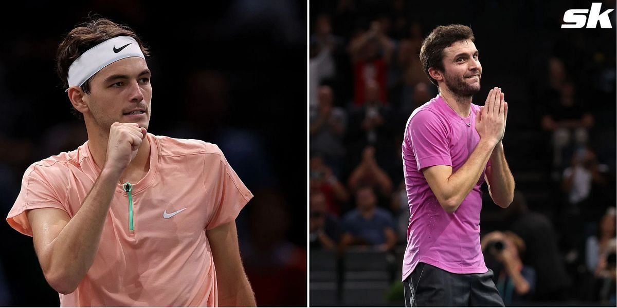 Taylor Fritz (L) and Gilles Simon.