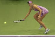 Maria Sharapova in action at the 2006 WTA Tour Championships