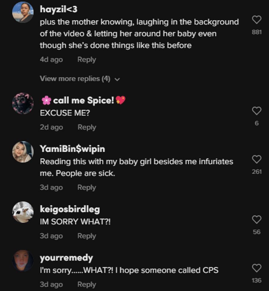 Netizens respond to baby nursing on adult toy (ameliagarman369/TikTok)