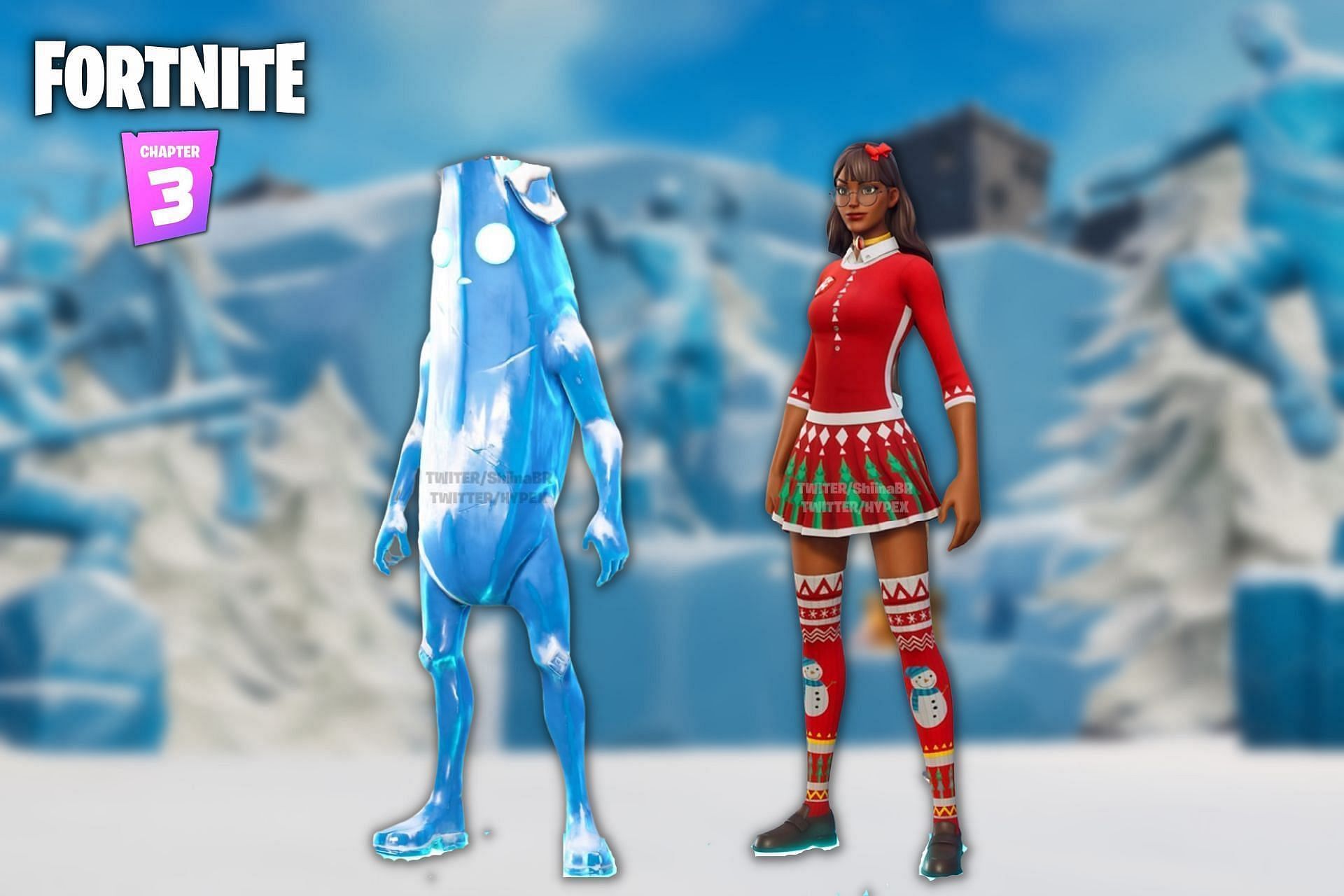Free Fortnite skins from Winterfest 2021 (Image via Sportskeeda)