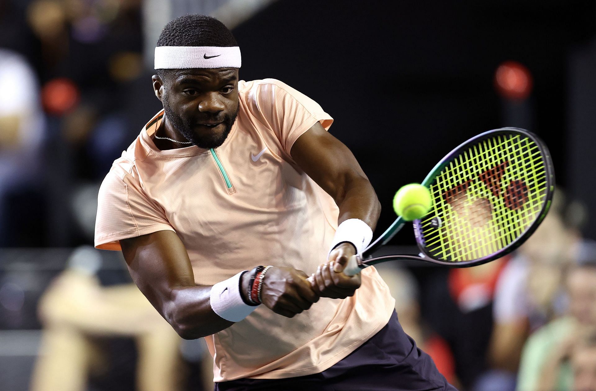 Frances Tiafoe in action at the Rolex Paris Masters - Day Three.