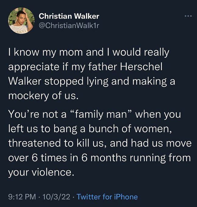 How Herschel Walker Insulted His Wife And Son At The Same Time