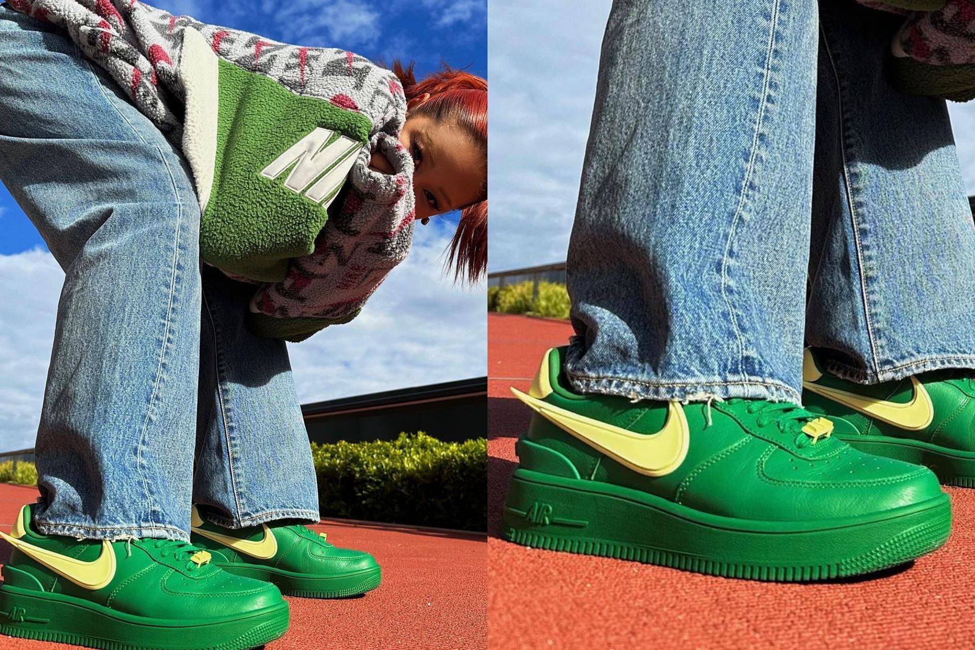 Upcoming Ambush x Nike Air Force 1 Low Green/Yellow sneakers teased by the founder Yoon Ahn (Image via @yoon_ambush / Instagram)