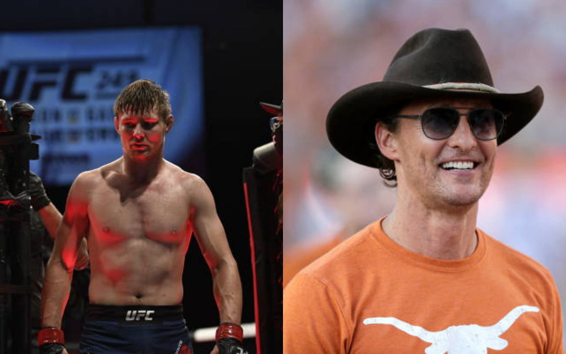 Bryce Mitchell (left); Matthew McConaughey (right)