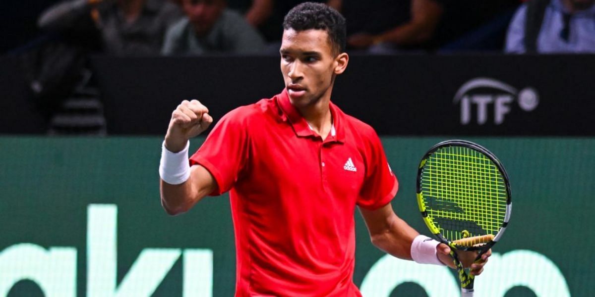 Felix Auger-Aliassime was pictured at the 2022 Davis Cup.