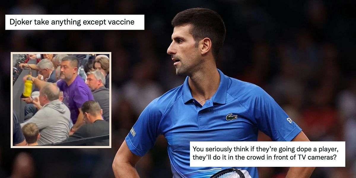 Novak Djokovic has been accused of taking something mysterious and doubtful by tennis fans at the Paris Masters