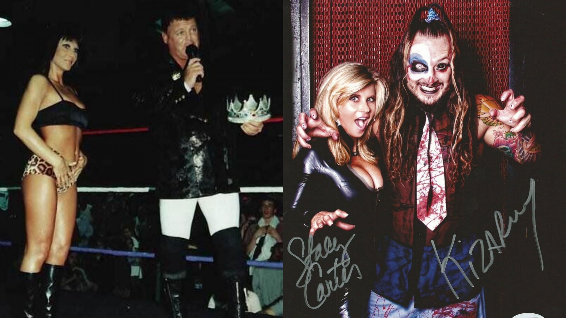 Stacy Carter with Jerry Lawler (left) and Kizarny (right)