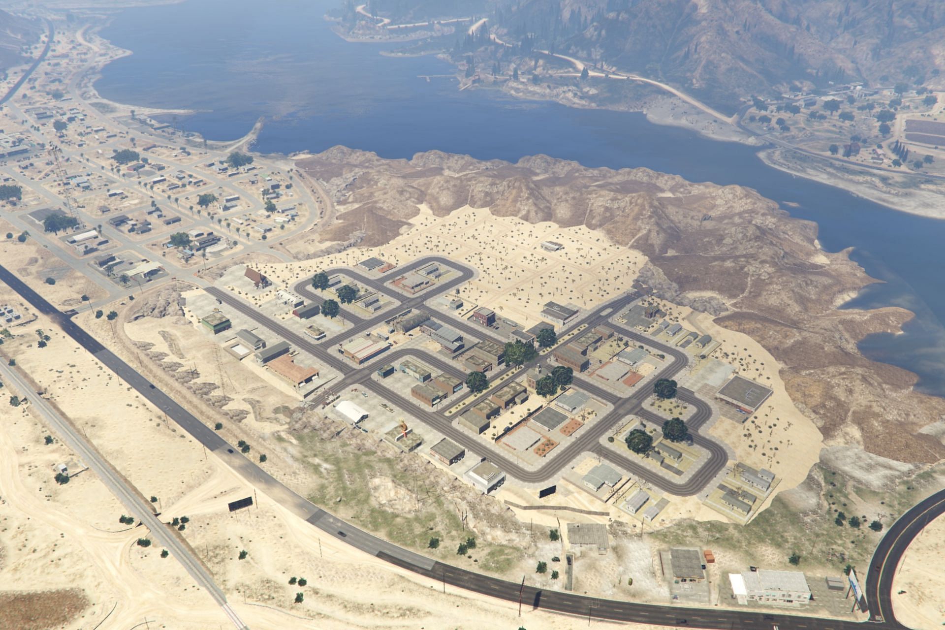 Aerial view of Carson City as seen in the mod (Image via Abrian19)