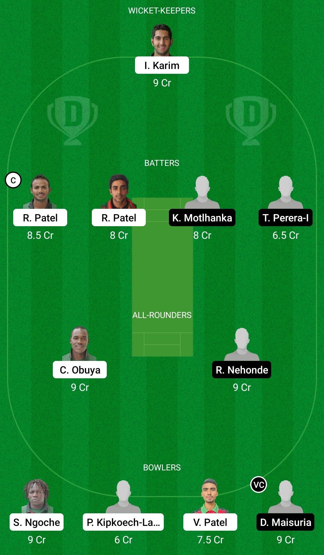 Dream11 Team for Kenya vs Botswana - ICC Men&rsquo;s T20 World Cup Sub Regional Africa Qualifier A 2022.