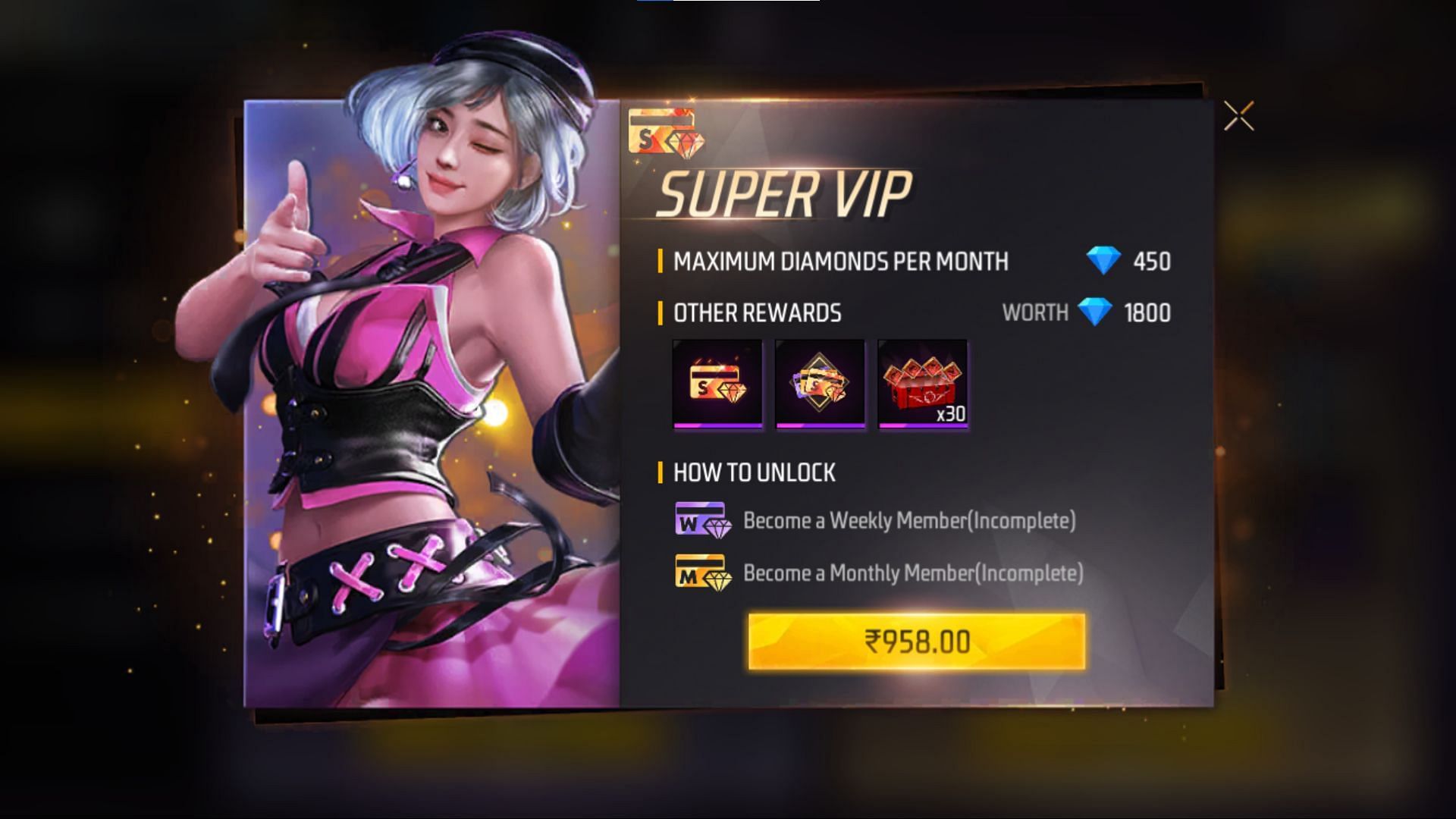 Purchase both to get Super VIP benefits (Image via Garena)