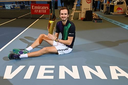 Daniil Medvedev after winning the Vienna Open