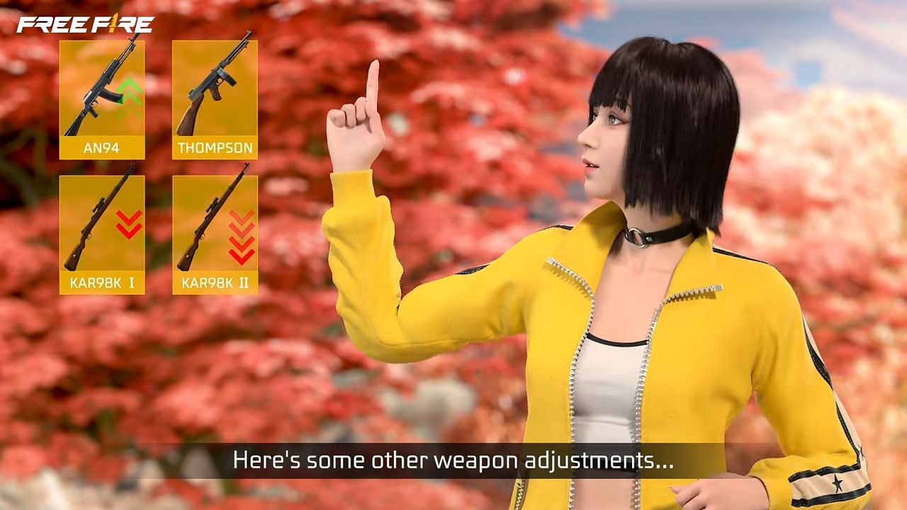 Weapon adjustments (Image via Garena)