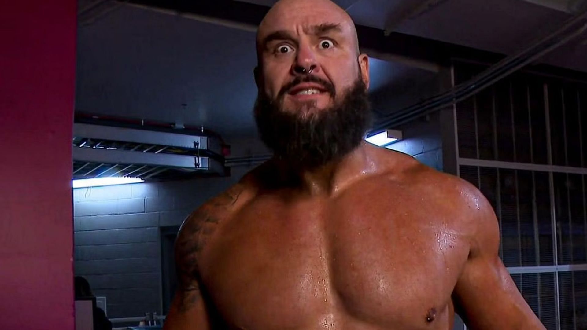 Braun Strowman during a backstage segment in WWE