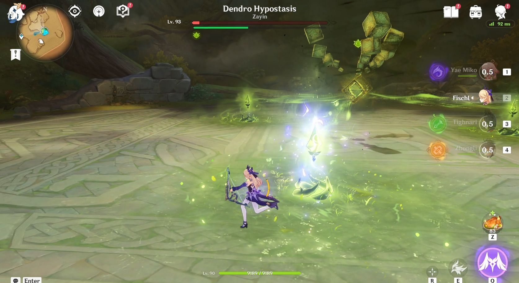 Use Dendro and Electro to defeat Zayin (Image via HoYoverse)