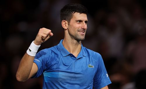 Novak Djokovic at the Rolex Paris Masters.