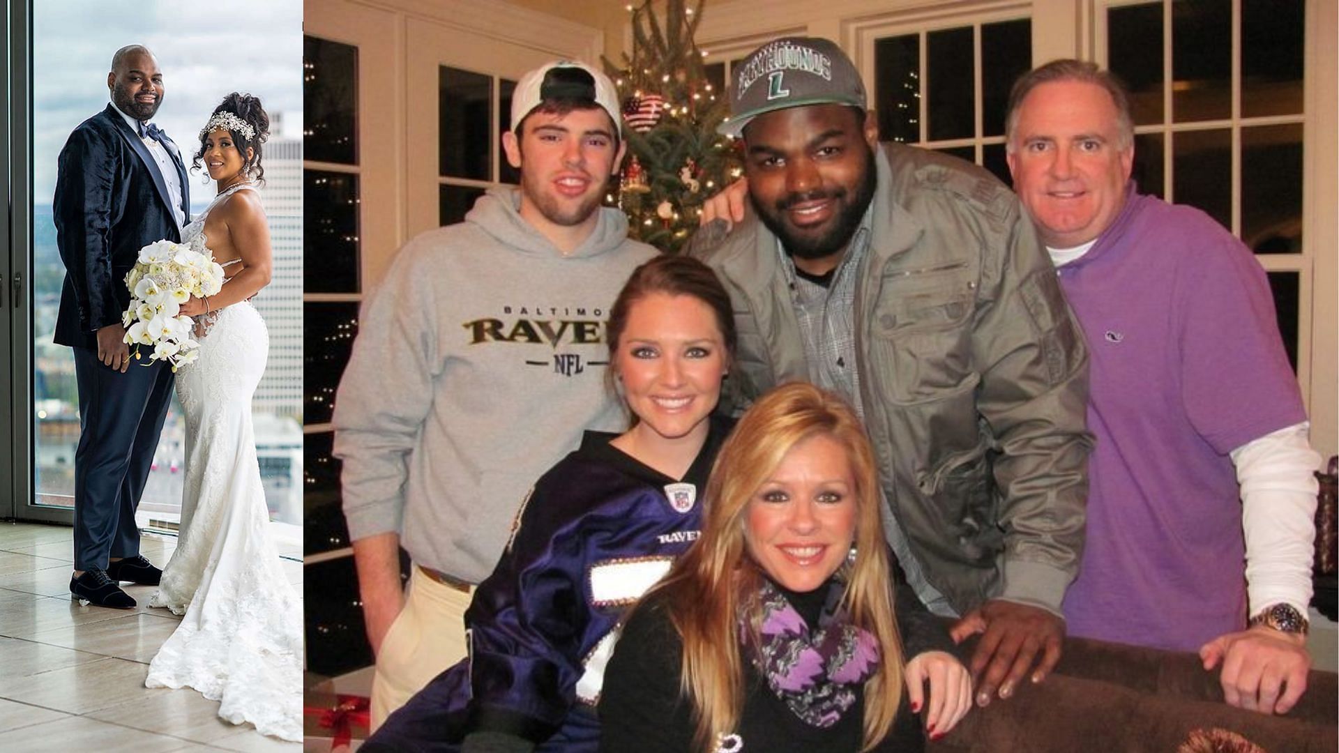 Michael Oher married girlfriend of 17 years (image via Instagram and Patrick Engal)