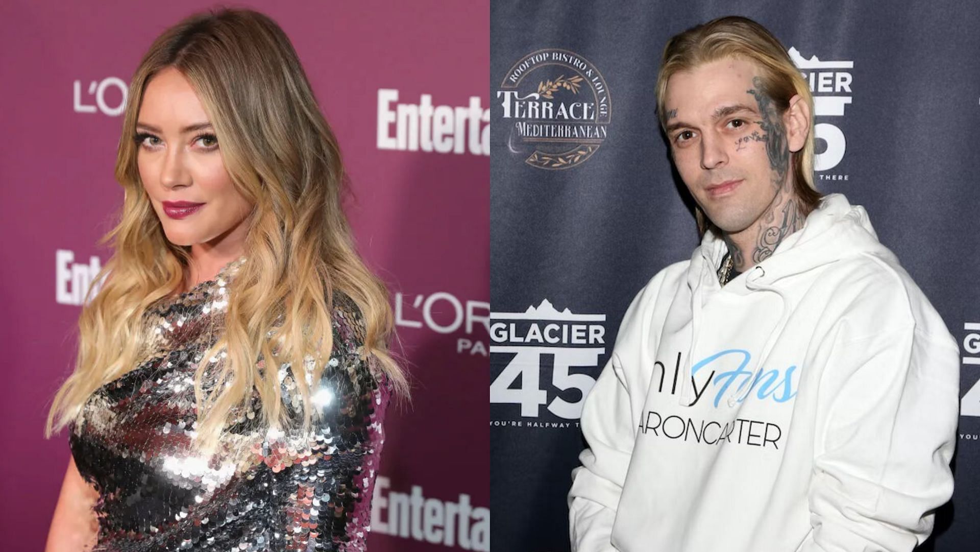 Hilary Duff and Aaron Carter dated between 2002 and 2003. (Image via Neilson Barnard/Getty, Gabe Ginsberg/Getty)
