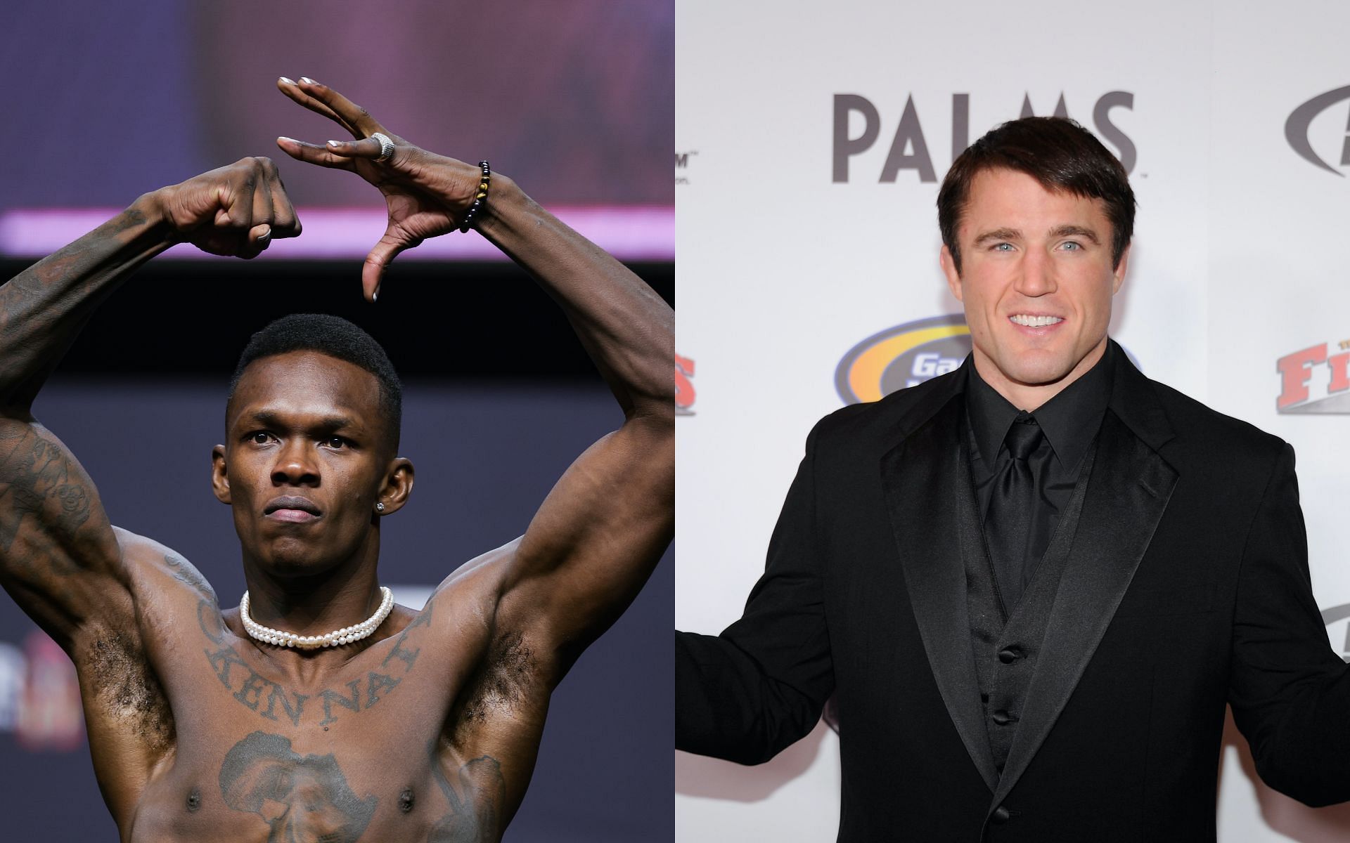 Israel Adesanya (left) and Chael Sonnen (right) [image courtesy: Getty Images]