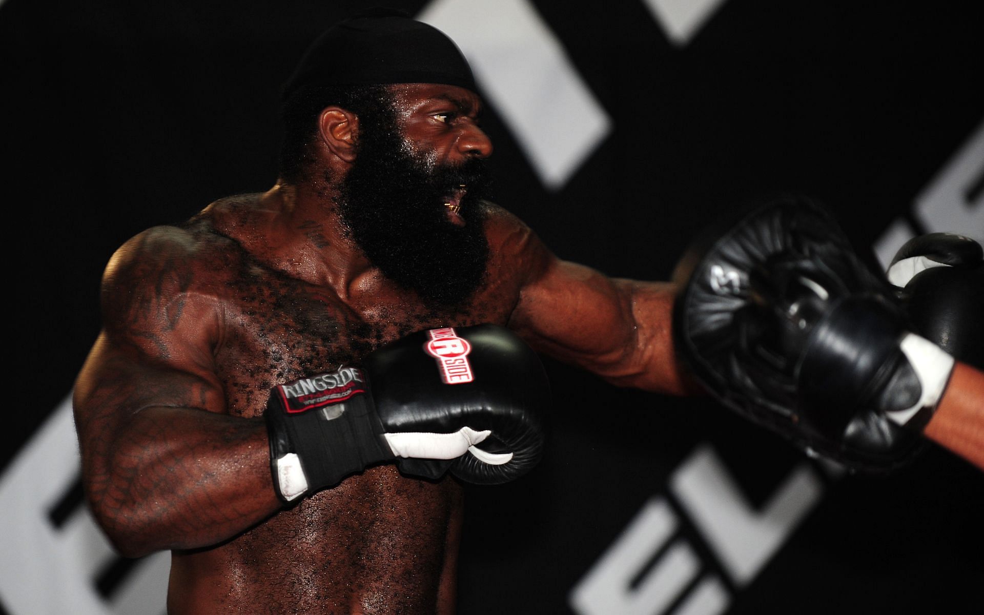 Kimbo Slice during a public workout session at Legends Mixed Martial Arts Training Center