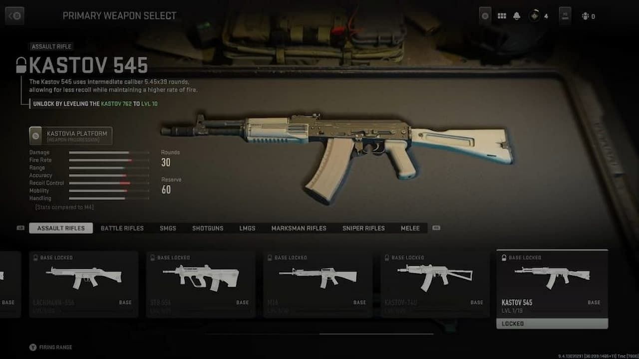 Kastov 545 in Modern Warfare 2 (Image via callofduty.com)